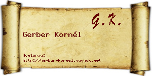 Gerber Kornél névjegykártya